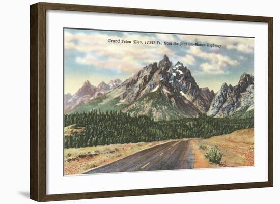 Jackson-Moran Highway, Grand Teton-null-Framed Art Print