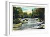 Jackson, New Hampshire, View of Jackson Falls-Lantern Press-Framed Art Print