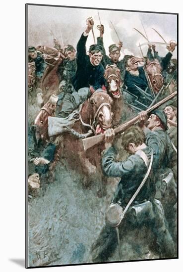 Jackson's Brigade Standing Like a Stone Wall Before the Federal Onslaught at Bull Run-Howard Pyle-Mounted Giclee Print