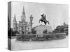 Jackson Square, New Orleans, C.1890 (B/W Photo)-American Photographer-Stretched Canvas