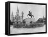 Jackson Square, New Orleans, C.1890 (B/W Photo)-American Photographer-Framed Stretched Canvas