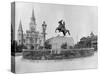 Jackson Square, New Orleans, C.1890 (B/W Photo)-American Photographer-Stretched Canvas