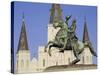 Jackson Square, St. Louis Cathedral, New Orleans, Louisiana, USA-Charles Bowman-Stretched Canvas