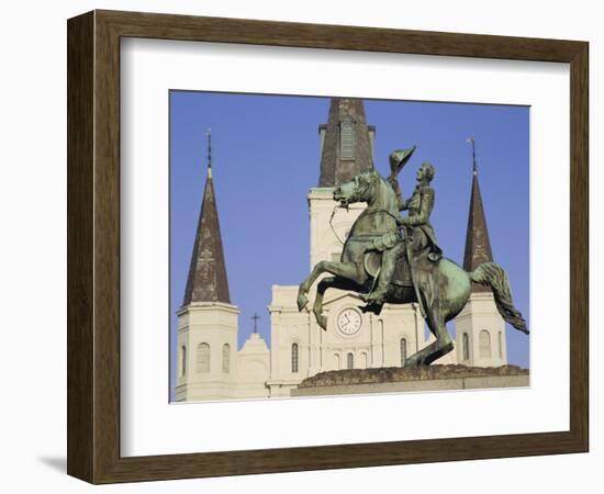 Jackson Square, St. Louis Cathedral, New Orleans, Louisiana, USA-Charles Bowman-Framed Photographic Print
