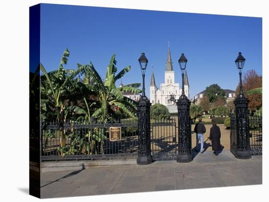 Jackson Square, St. Louis Cathedral, New Orleans, Louisiana, USA-Bruno Barbier-Stretched Canvas
