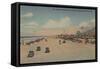 Jacksonville Beach, FL - The world's Widest Ocean Beach-Lantern Press-Framed Stretched Canvas