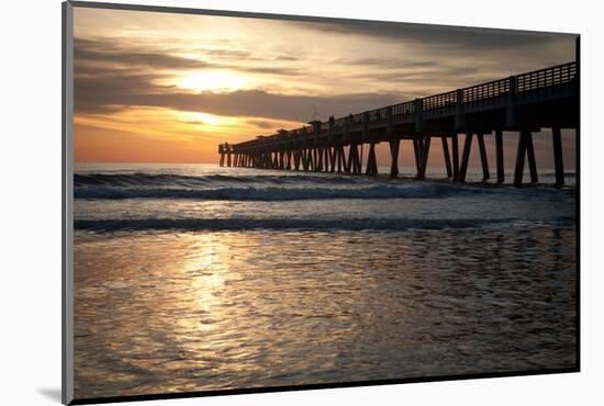 Jacksonville Beach, Florida Fishing Pier in Early Morning.-RobWilson-Mounted Photographic Print