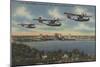 Jacksonville, FL - Navy Bombers over St. John's Rv.-Lantern Press-Mounted Art Print