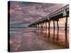 Jacksonville, Fl: Sunrise Colors the Skies at the Pier-Brad Beck-Stretched Canvas