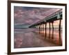 Jacksonville, Fl: Sunrise Colors the Skies at the Pier-Brad Beck-Framed Photographic Print