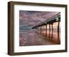 Jacksonville, Fl: Sunrise Colors the Skies at the Pier-Brad Beck-Framed Photographic Print
