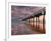 Jacksonville, Fl: Sunrise Colors the Skies at the Pier-Brad Beck-Framed Photographic Print