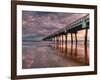 Jacksonville, Fl: Sunrise Colors the Skies at the Pier-Brad Beck-Framed Photographic Print