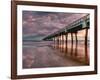 Jacksonville, Fl: Sunrise Colors the Skies at the Pier-Brad Beck-Framed Photographic Print