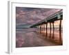 Jacksonville, Fl: Sunrise Colors the Skies at the Pier-Brad Beck-Framed Photographic Print