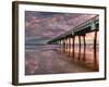 Jacksonville, Fl: Sunrise Colors the Skies at the Pier-Brad Beck-Framed Photographic Print