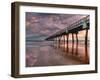 Jacksonville, Fl: Sunrise Colors the Skies at the Pier-Brad Beck-Framed Photographic Print