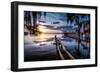 Jacksonville, Fl: Sunset Lights Up the Pier and Canoe Ramp-Brad Beck-Framed Photographic Print