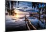 Jacksonville, Fl: Sunset Lights Up the Pier and Canoe Ramp-Brad Beck-Mounted Photographic Print