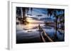 Jacksonville, Fl: Sunset Lights Up the Pier and Canoe Ramp-Brad Beck-Framed Photographic Print