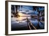 Jacksonville, Fl: Sunset Lights Up the Pier and Canoe Ramp-Brad Beck-Framed Photographic Print