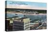 Jacksonville, Florida, Aerial View of Southern Waterfront, Baseball Park, Ferry Boats-Lantern Press-Stretched Canvas