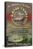 Jacksonville, Florida - Alligator Tours Vintage Sign-Lantern Press-Framed Stretched Canvas