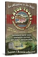 Jacksonville, Florida - Alligator Tours Vintage Sign-Lantern Press-Stretched Canvas