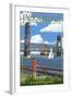 Jacksonville, Florida - Bridge Scene-Lantern Press-Framed Art Print