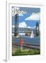 Jacksonville, Florida - Bridge Scene-Lantern Press-Framed Art Print