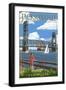 Jacksonville, Florida - Bridge Scene-Lantern Press-Framed Art Print