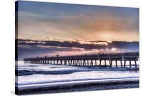 Jacksonville, Florida: Early Morning Fisherman Enjoying the Sunrise-Brad Beck-Stretched Canvas