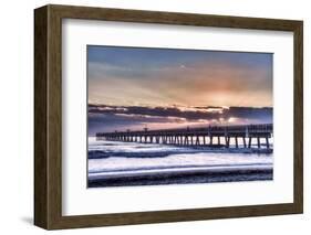 Jacksonville, Florida: Early Morning Fisherman Enjoying the Sunrise-Brad Beck-Framed Photographic Print