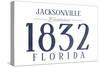 Jacksonville, Florida - Established Date (Blue)-Lantern Press-Stretched Canvas