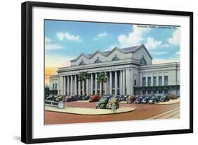 Jacksonville, Florida - Exterior View of Terminal Train Station-Lantern Press-Framed Art Print