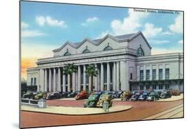 Jacksonville, Florida - Exterior View of Terminal Train Station-Lantern Press-Mounted Art Print