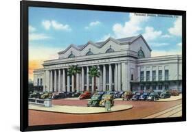 Jacksonville, Florida - Exterior View of Terminal Train Station-Lantern Press-Framed Art Print