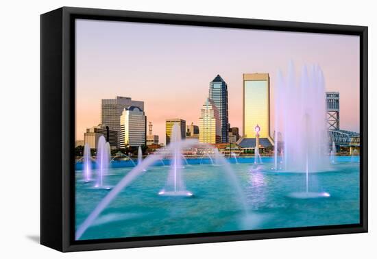 Jacksonville, Florida Fountain Skyline-SeanPavonePhoto-Framed Stretched Canvas