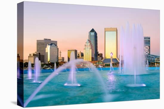 Jacksonville, Florida Fountain Skyline-SeanPavonePhoto-Stretched Canvas