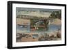 Jacksonville, Florida - Greetings From-Lantern Press-Framed Art Print