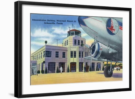 Jacksonville, Florida - Municipal Airport Administration Building-Lantern Press-Framed Art Print