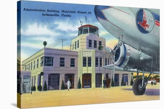 Jacksonville, Florida - Municipal Airport Administration Building-Lantern Press-Stretched Canvas