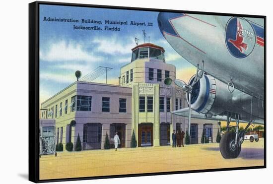 Jacksonville, Florida - Municipal Airport Administration Building-Lantern Press-Framed Stretched Canvas