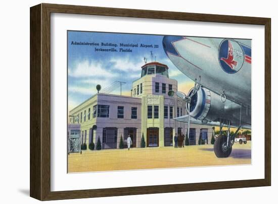 Jacksonville, Florida - Municipal Airport Administration Building-Lantern Press-Framed Art Print