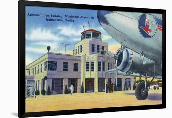 Jacksonville, Florida - Municipal Airport Administration Building-Lantern Press-Framed Art Print