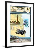 Jacksonville, Florida - Nautical Chart-Lantern Press-Framed Art Print