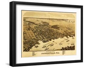 Jacksonville, Florida - Panoramic Map-Lantern Press-Framed Art Print