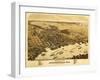 Jacksonville, Florida - Panoramic Map-Lantern Press-Framed Art Print