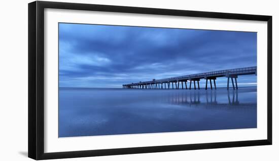 Jacksonville, Florida: Reflections of the Pier Bounce Off the Incoming Tide-Brad Beck-Framed Photographic Print