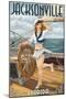 Jacksonville, Florida - Sailing Pinup Girl-Lantern Press-Mounted Art Print